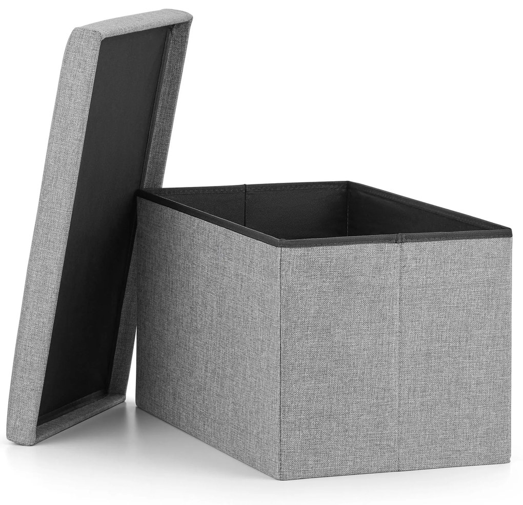 Taburet pliabil gri FURELA XL 60 x 38 x 38 cm