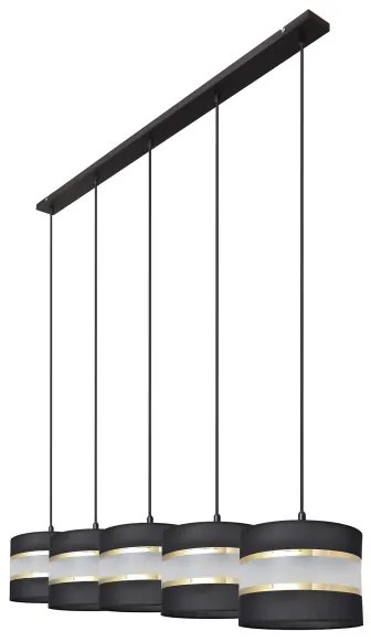 Lustră pe cablu HELEN 5xE27/15W/230V neagră/aurie