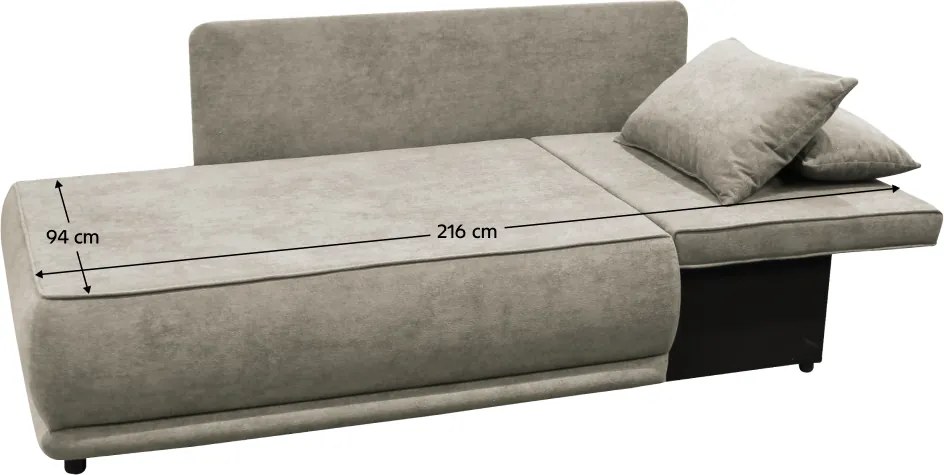 Canapea extensibilă, bej gri Taupe, pe dreapta, LIAMI