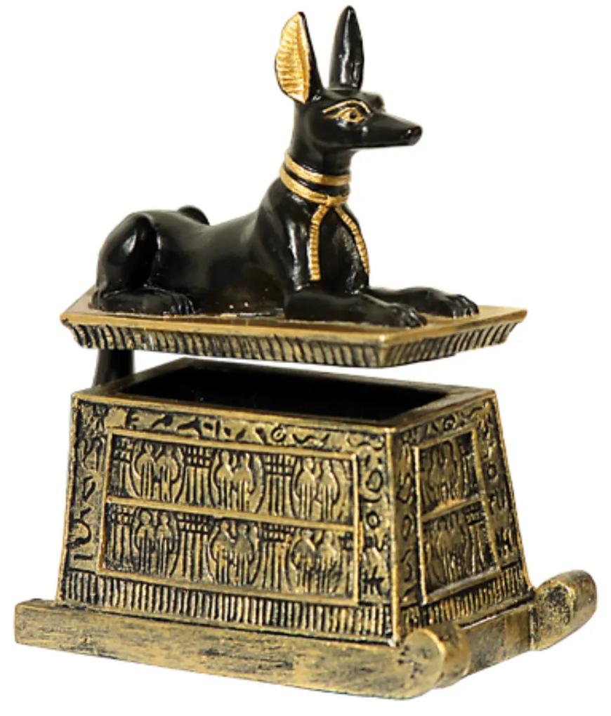 Cutiuta bijuterii zeul egiptean Anubis 7 cm