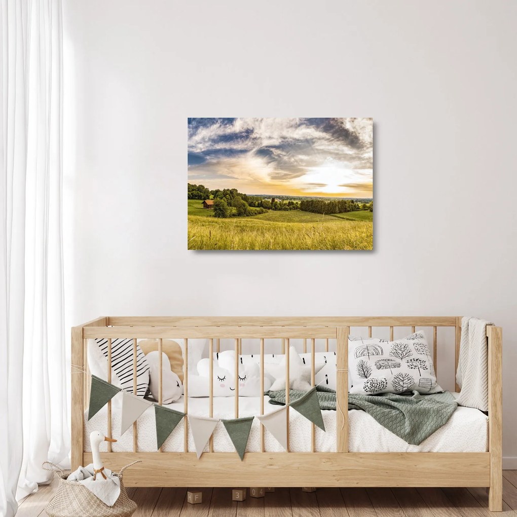Tablou pe sticlă cu peisaj (70x50 cm)