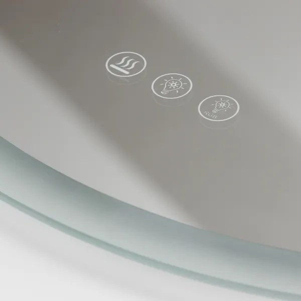 Brilagi-LED CLARA PRO LED RGBW, oglindă încălzită cu dimmer și iluminare de fundal, 18W/230V, diam. 60 cm, IP44