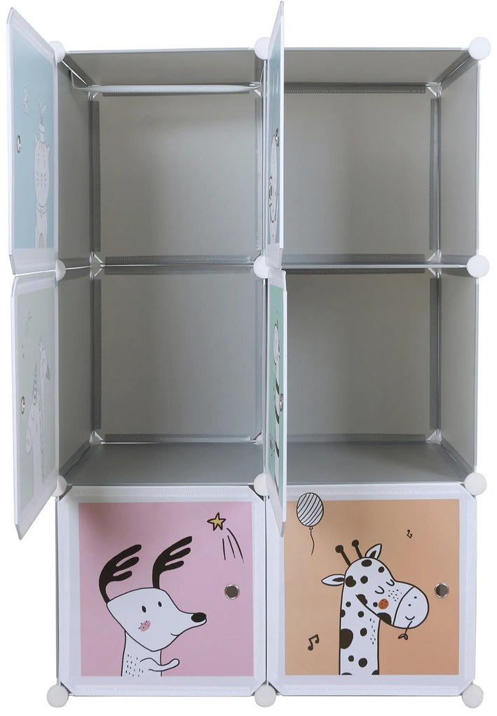 Zondo Dulap modular pentru copii Banco (gri + motiv pentru copii). 1028915