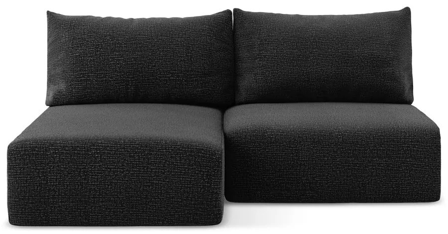 Colțar negru extensibil/cu spațiu de depozitare (cu colț pe partea stângă) Kalena – Makamii