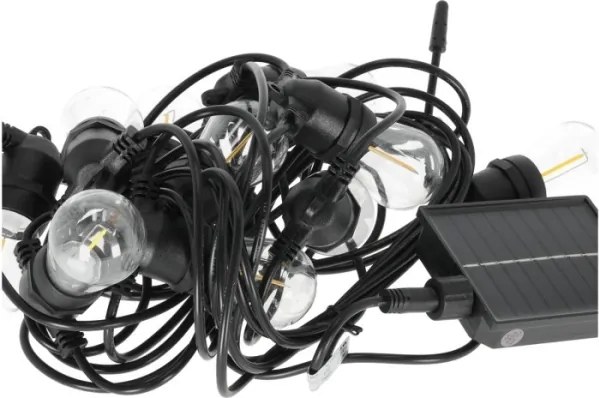 Ghirlandă solară LED dimabilă STARLIGHT NEO 10xE27/3,7V 2700K IP54 1200 mAh 11,5m + telecomandă