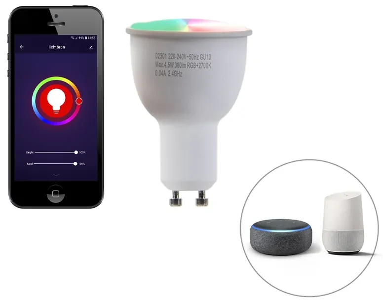 Spotlight inteligent încastrat alb inclinabil cu WiFi GU10 - Cisco