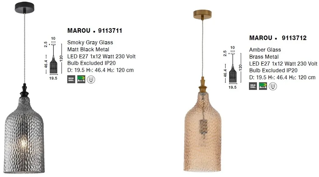 Pendul design modern Marou fumuriu NVL-9113711