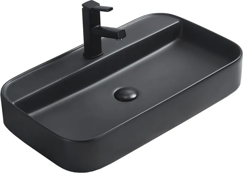 Mexen Sofia chiuvetă montată pe blat 70 x 40 cm, negru mat - 22157085