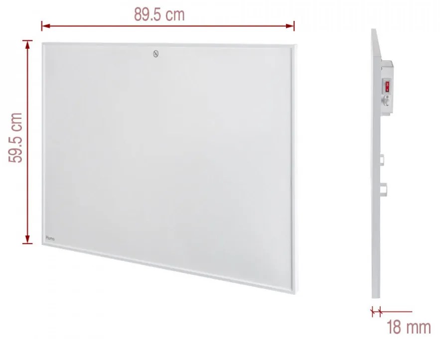 Soba convector Homa HWL-505W-NCC, 540W, incalzitor carbon-cristal 1005840