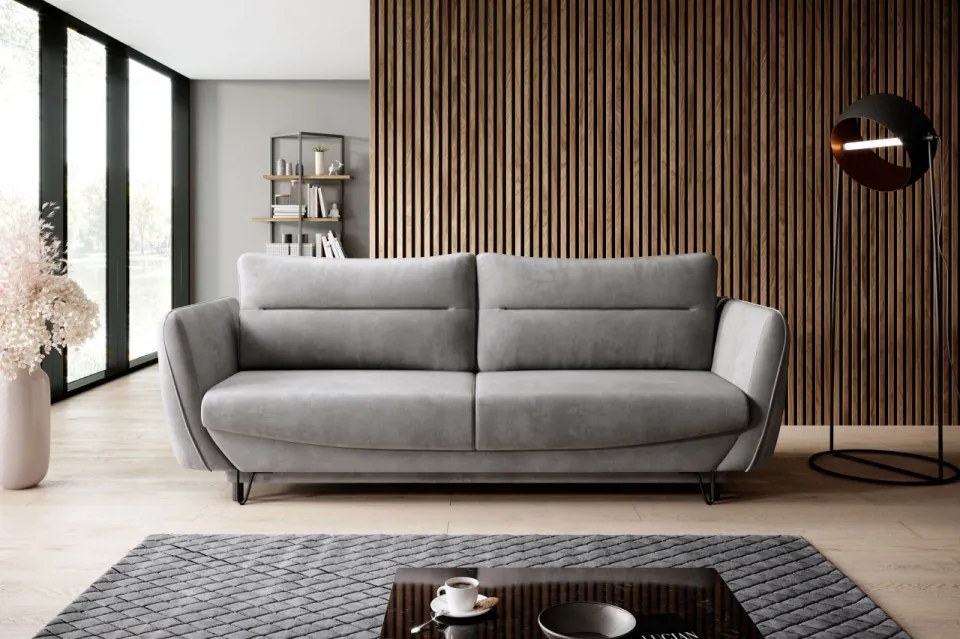 Canapea tapitata, extensibila, cu spatiu pentru depozitare, 236x90x95 cm, Silva 02, Eltap (Culoare: Mov inchis / Poco 40)