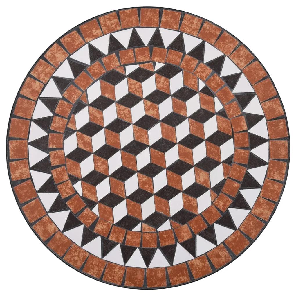 Set de bistro mozaic, 3 piese, caramiziu, placa ceramica Terracota, 3