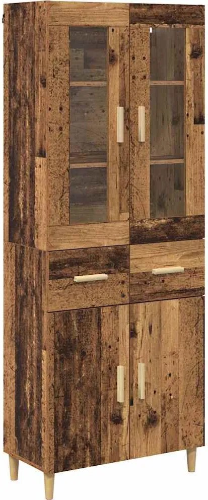 vidaXL Bufet cu sertar Lemn Vechi 69,5 x 34 x 180 cm Lemn compozit