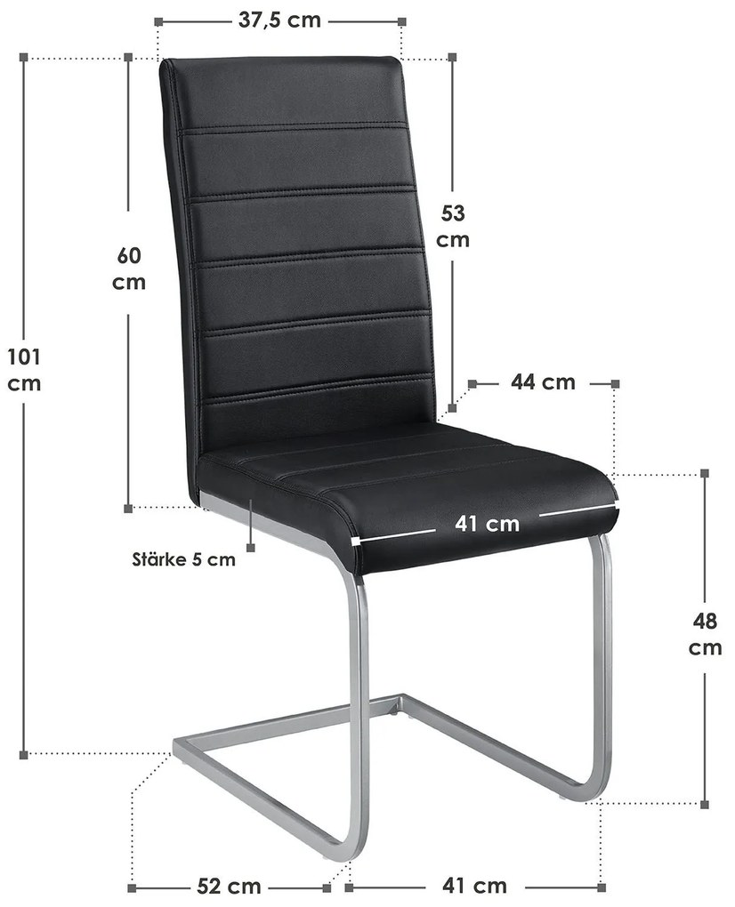 Juskys Set 2 scaune consola Vegas - negru