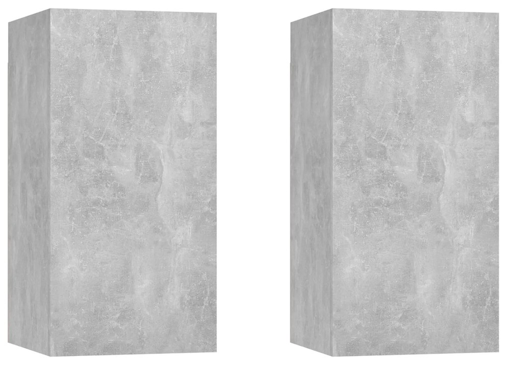 vidaXL Comode TV, 2 buc., gri beton, 30,5x30x60 cm, lemn prelucrat