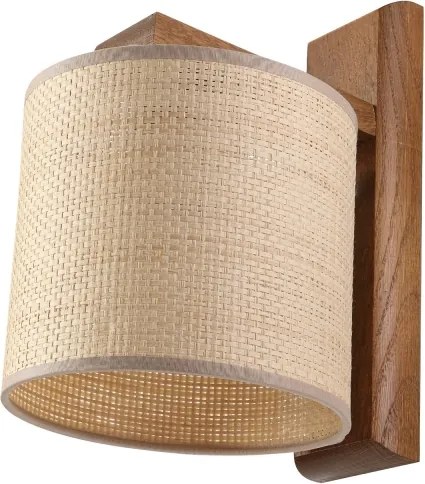 Aplică de perete AIDA 1xE27/15W/230V stejar/rafie