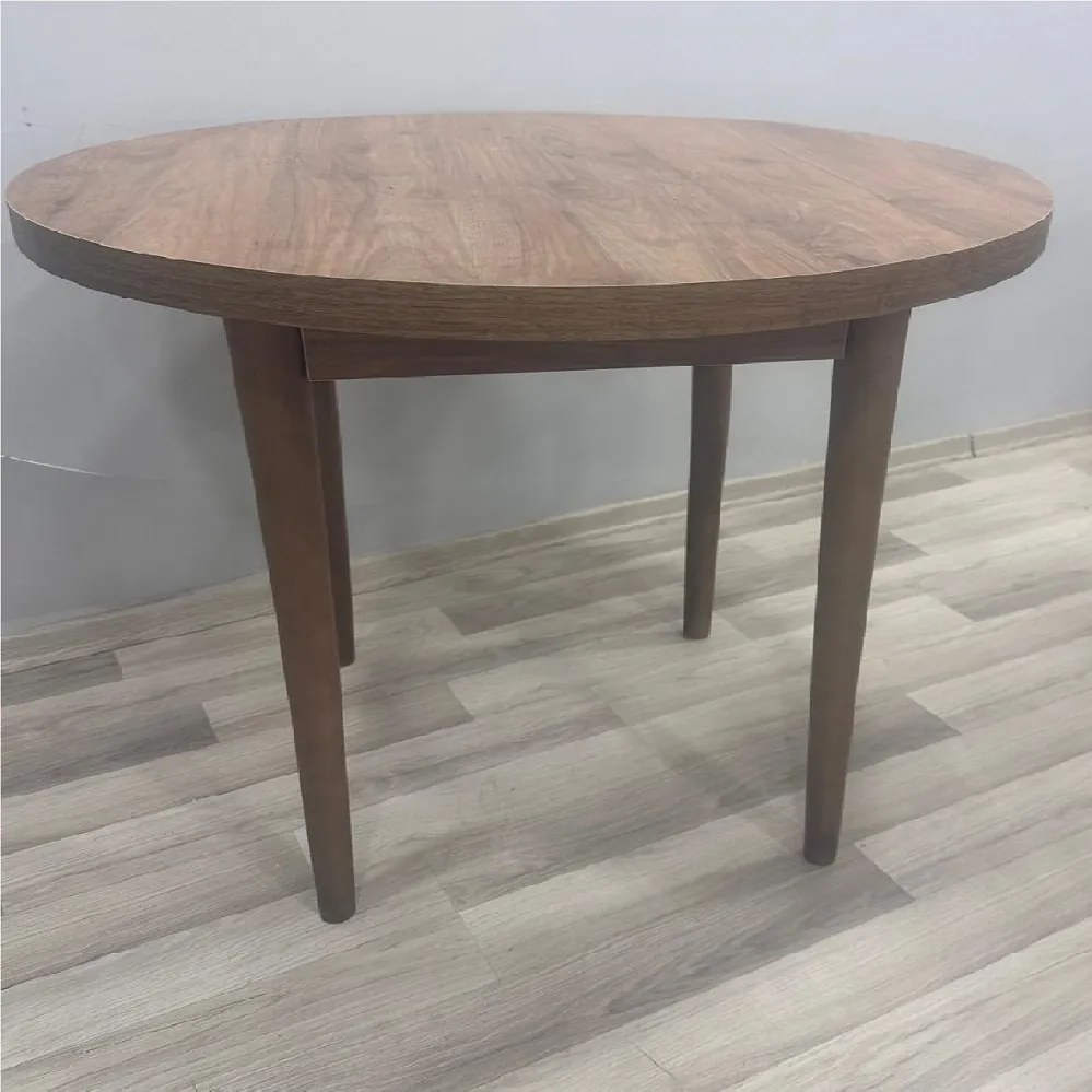 Masa bucatarie rotunda Brigitte, culoare nuc, 90 cm