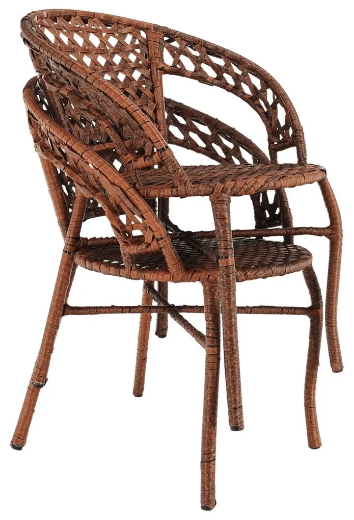Set de grădină rattan 1+2, JARUB, maro