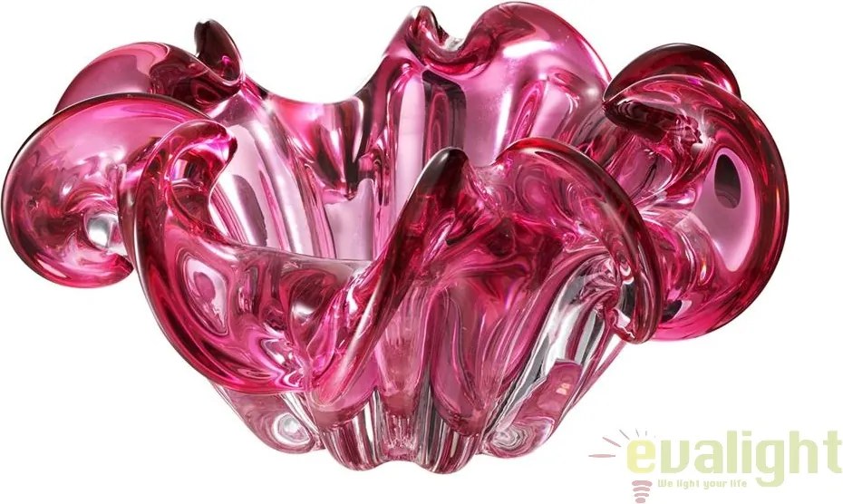 Vas decorativ design elegant Triada roz diam.21cm 112570 HZ