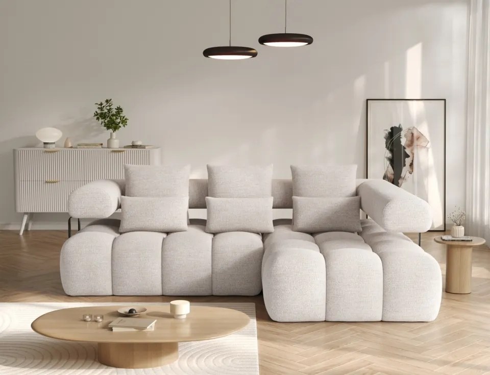 Colțar extensibil electric ELTAP Levvi Dreapta 260x184 cm | Funcție pat 110x187 | Design modern premium (Culoare: Gri / Coralline 03)