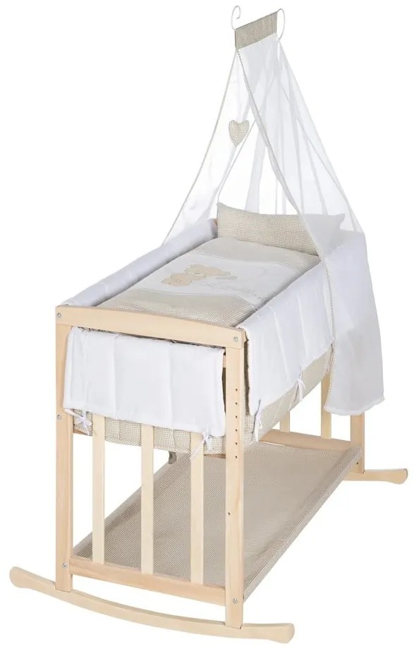 Pătuț leagăn cu spațiu de depozitare și baldachin 90x45 cm Liebhabär – Roba