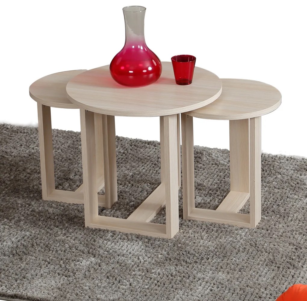 Masă pliantă Mira Oak, 3 buc