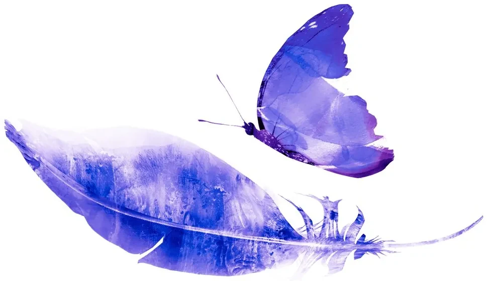Tapet pană cu fluture în design violet