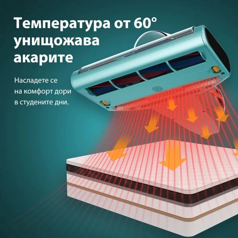 Aspirator împotriva acarienilor JIMMY BX7 Pro, 700W, 0,5 l, 16 kPa, Sterilizare prin încălzire 60C / Ultrasunete / UV, filtrare 6 grade, albastru