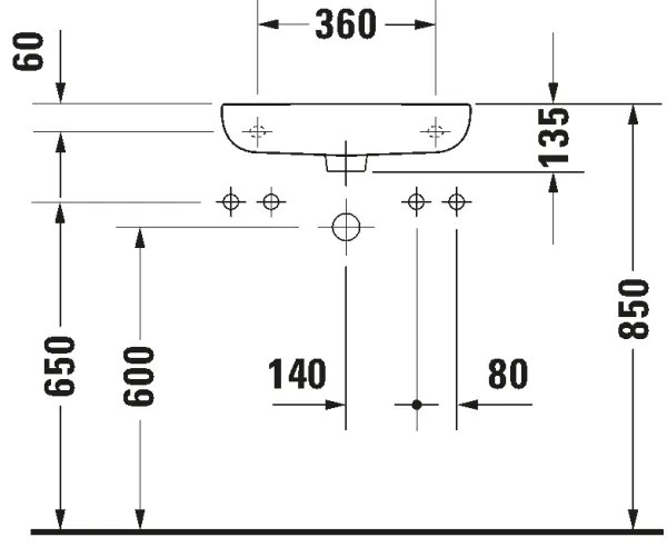 Duravit 7065000092 - Lavoar suspendat D-CODE 50x22 cm ceramică/alb lucios