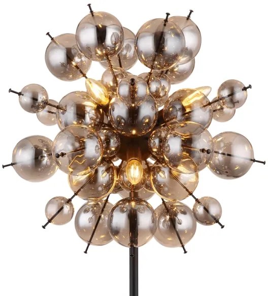 Lampadar Globo 15633SS UDO 6xE14/25W/230V negru/fumuriu