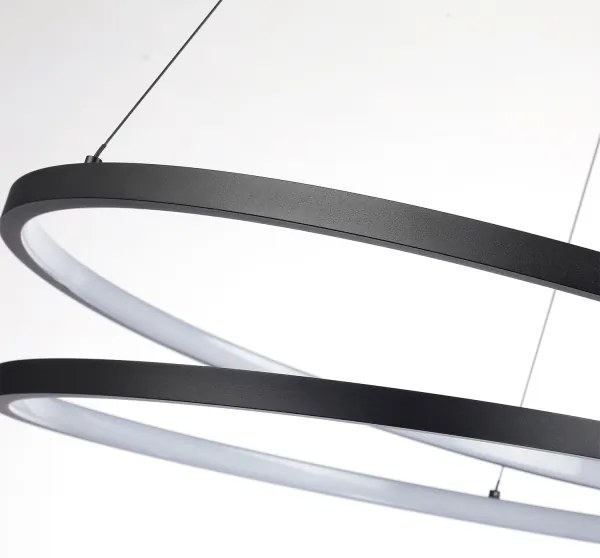 Brilagi-LED Lustru dimabil suspendat pe cablu TWISTER, LED/48W/230V, Ø 50 cm, negru + telecomandă