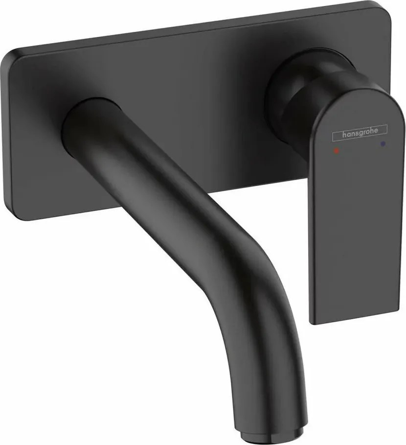 Baterie lavoar incastrata Hansgrohe Vernis Shape pipa 20 cm negru mat fara corp ingropat