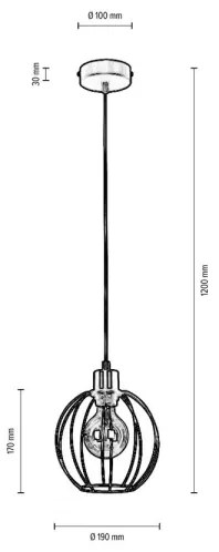 Lustră pe cablu Spot-Light DO15659104 BERIS 1xE27/60W/230V