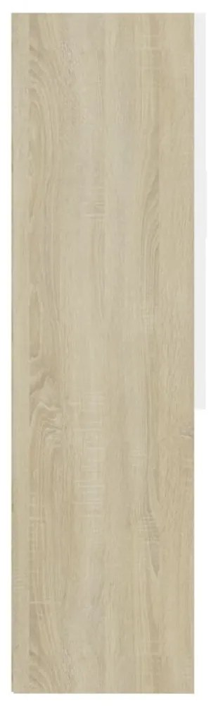 Dulap masina de spalat, alb si stejar sonoma, 70,5x25,5x90 cm alb si stejar sonoma