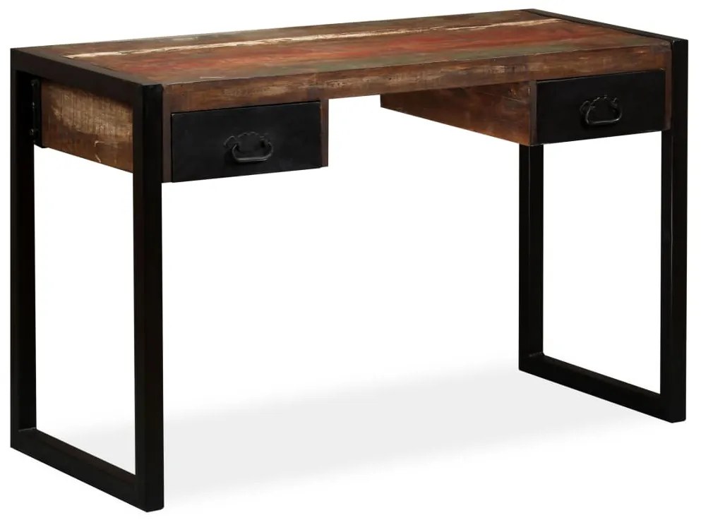 vidaXL Birou cu 2 sertare, 120 x 50 x 76 cm, lemn masiv reciclat