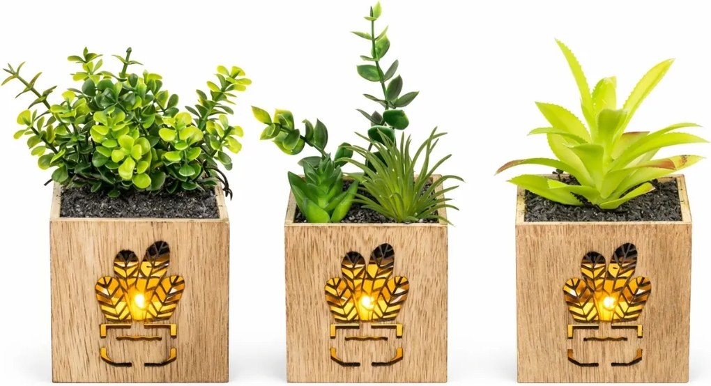 Planta artificiala in ghiveci cu iluminare LED 7,5x15 cm