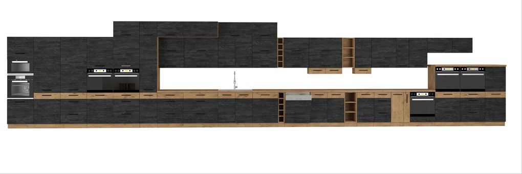 Dulap superior de bucătărie Virion 80 GU-72 2F (Stejar lancelot + lemn închis). 1046298