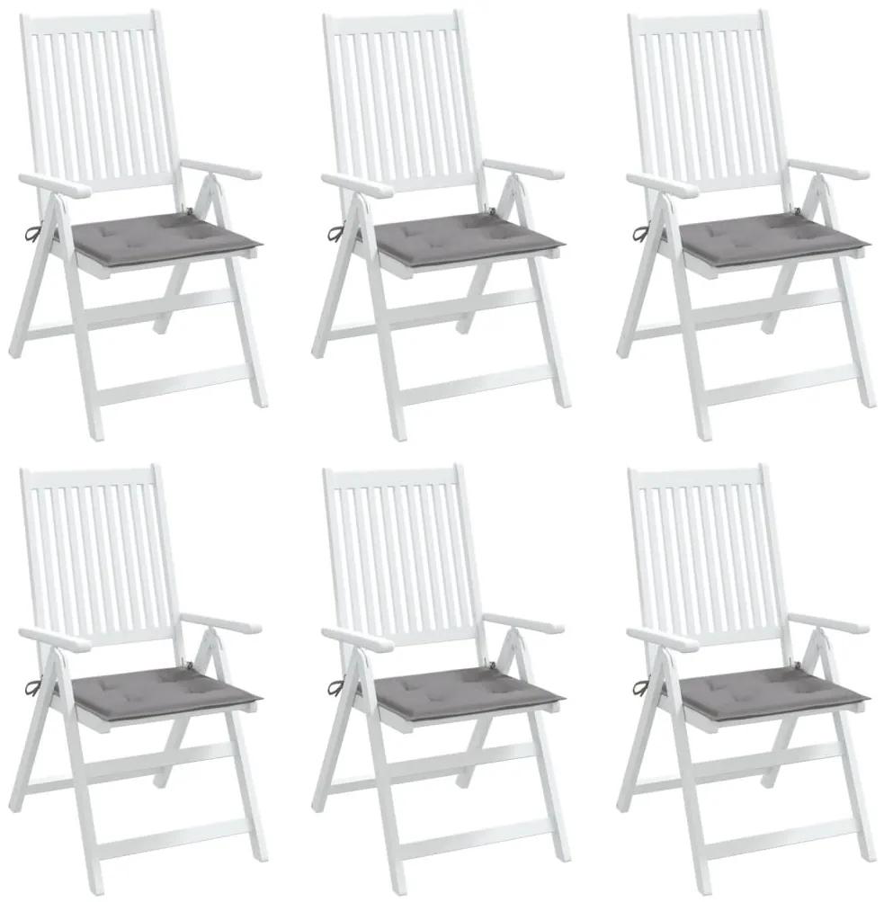 Perne scaun de gradina, 6 buc., gri, 40x40x3 cm, textil 6, Gri, 40 x 40 x 3 cm