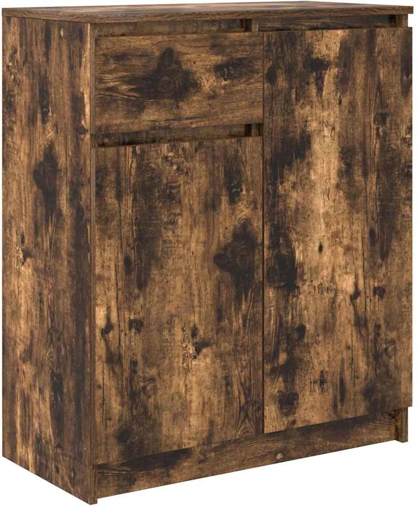 vidaXL Bufetă cu sertar stejar afumat 71x35x84 cm lemn de stratificat