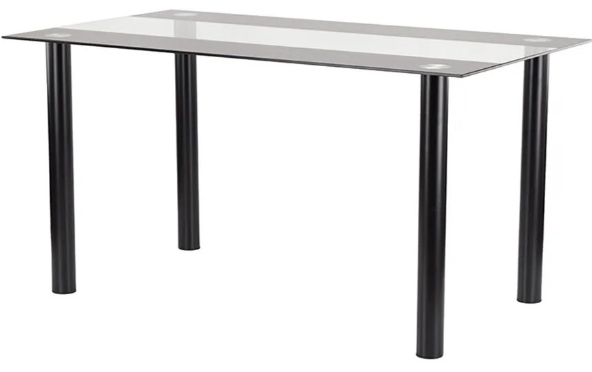 Masă de dining pătrată Riona 140 cm din sticlă neagră
