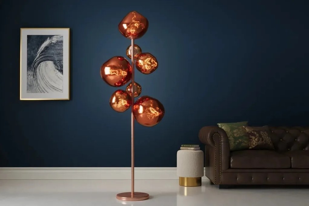 Lampa de podea moderna cu 7 globuri chihlimbar LIQUID DIAMOND