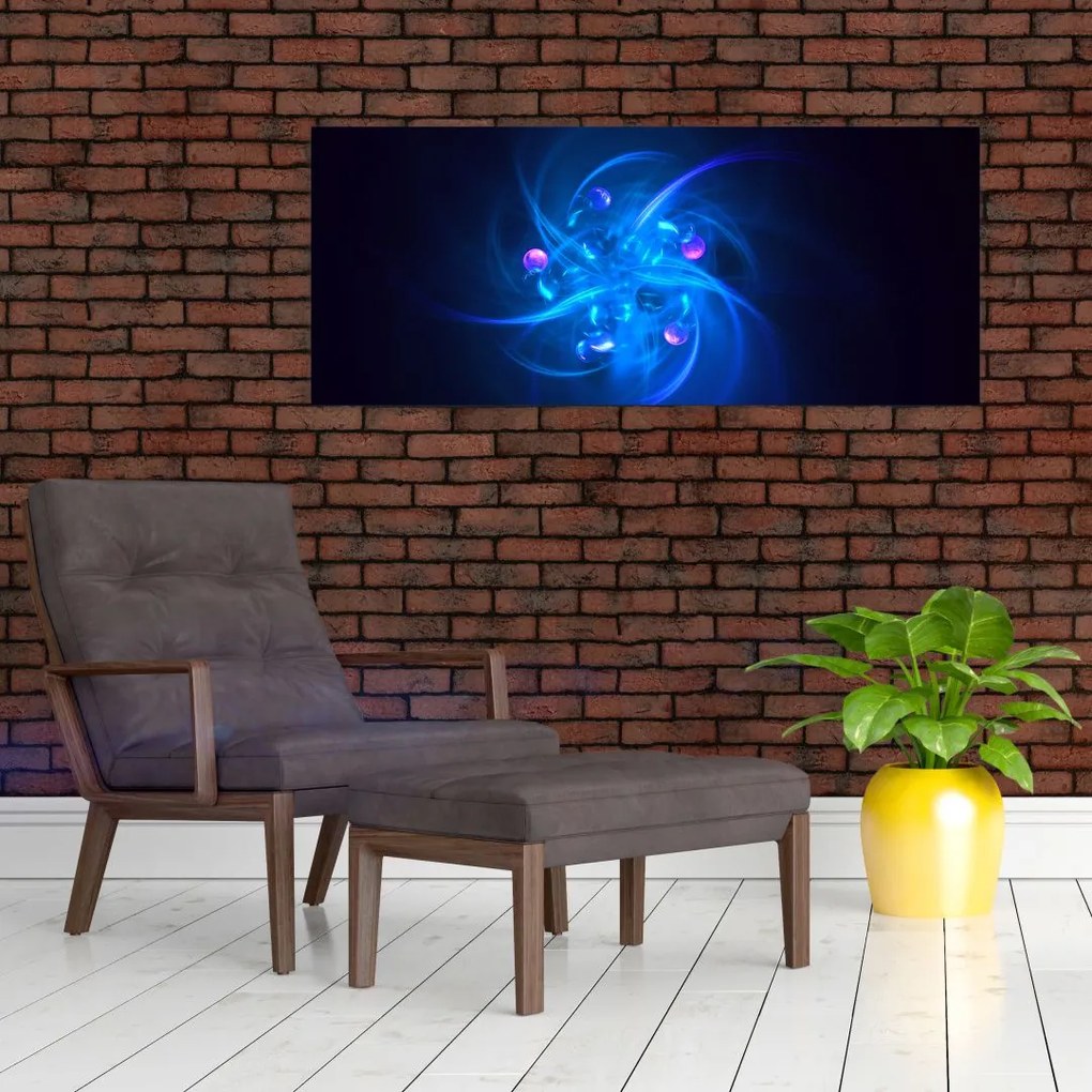 Tabloul modern cu abstracțiune albastră (120x50 cm)