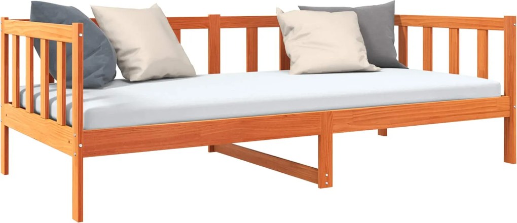 vidaXL Cadru de pat Maroniu cerat 90 x 190 cm Lemn de pin masiv