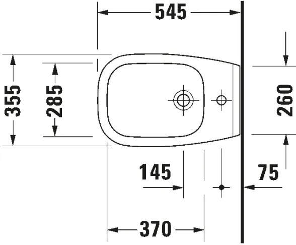 Duravit D-CODE 22571500002 - Bide suspendat, ceramică, alb lucios
