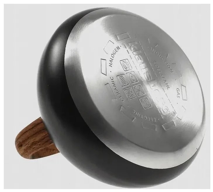 Ceainic cu fluier Klausberg KB 7565, 3 L, Baza groasa, Inductie, Negru/Maro