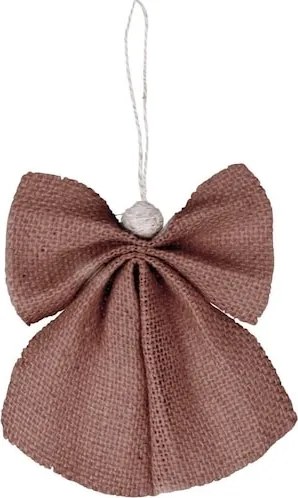 Ornament de Crăciun din iută artizanală, model înger, teracotta, 11 × 12,5 cm, „Judit"