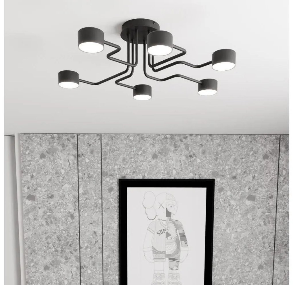 Lustră pe tijă KURAGE 6xGX53/12W/230V negru