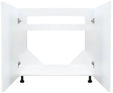 Masca pentru chiuveta cu 2 usi Zebra, Alba/MDF Alb mat, fara blat, 80 x 82 x 50 cm