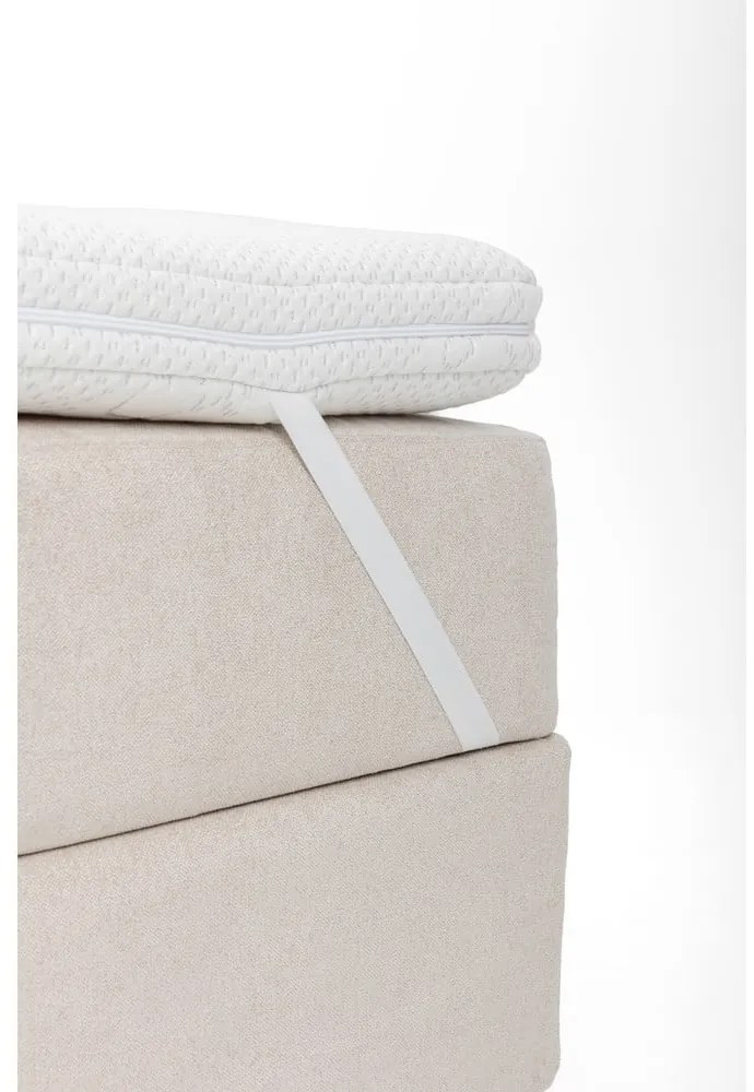 Pat boxspring gri cu spațiu de depozitare 160x200 cm Elva Bold Line – Bonami Selection