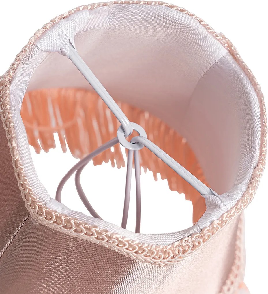 Abajur din material textil cu clește roz 12 cm - Granny
