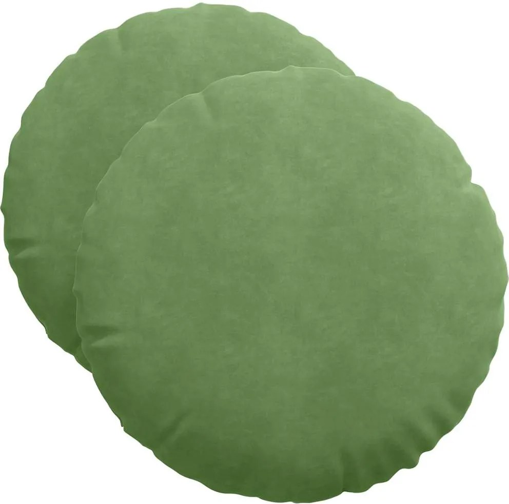 vidaXL Perne de Șezut 2 pcs Verde deschis Ø 40 x 13 cm Catifea